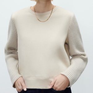 ZARA sweatshirt with tricot beige